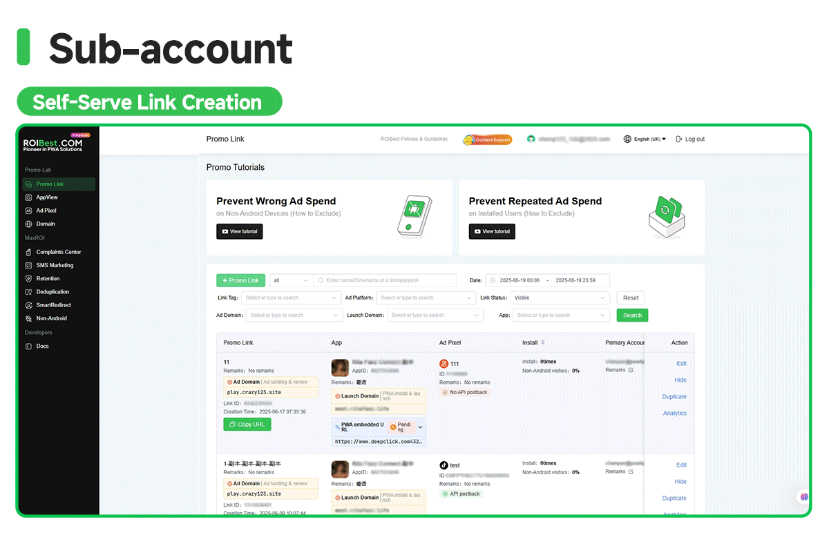 New Sub-Account Feature Live on ROIBest PWA — Fine-Tuned Control for Smarter ROI — inline image
