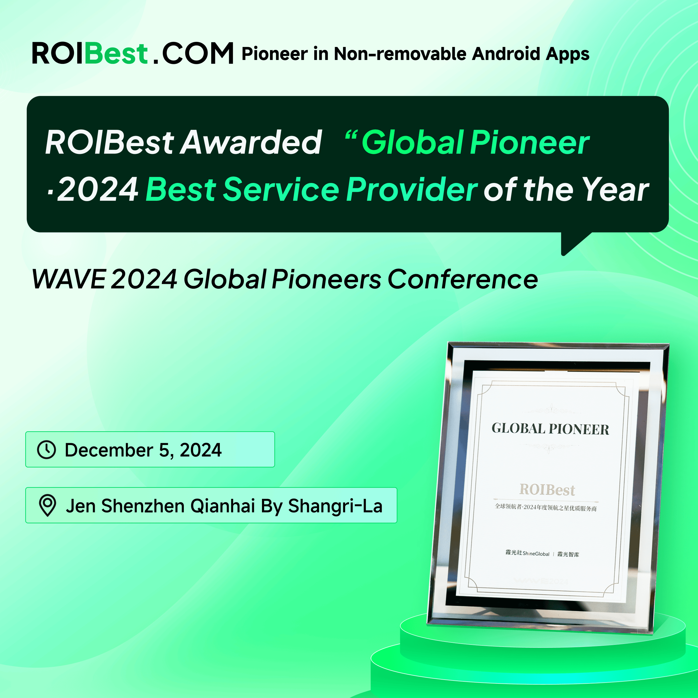 Setting a New Industry Benchmark: ROIBest Honored as 2024 Best Service Provider — inline image