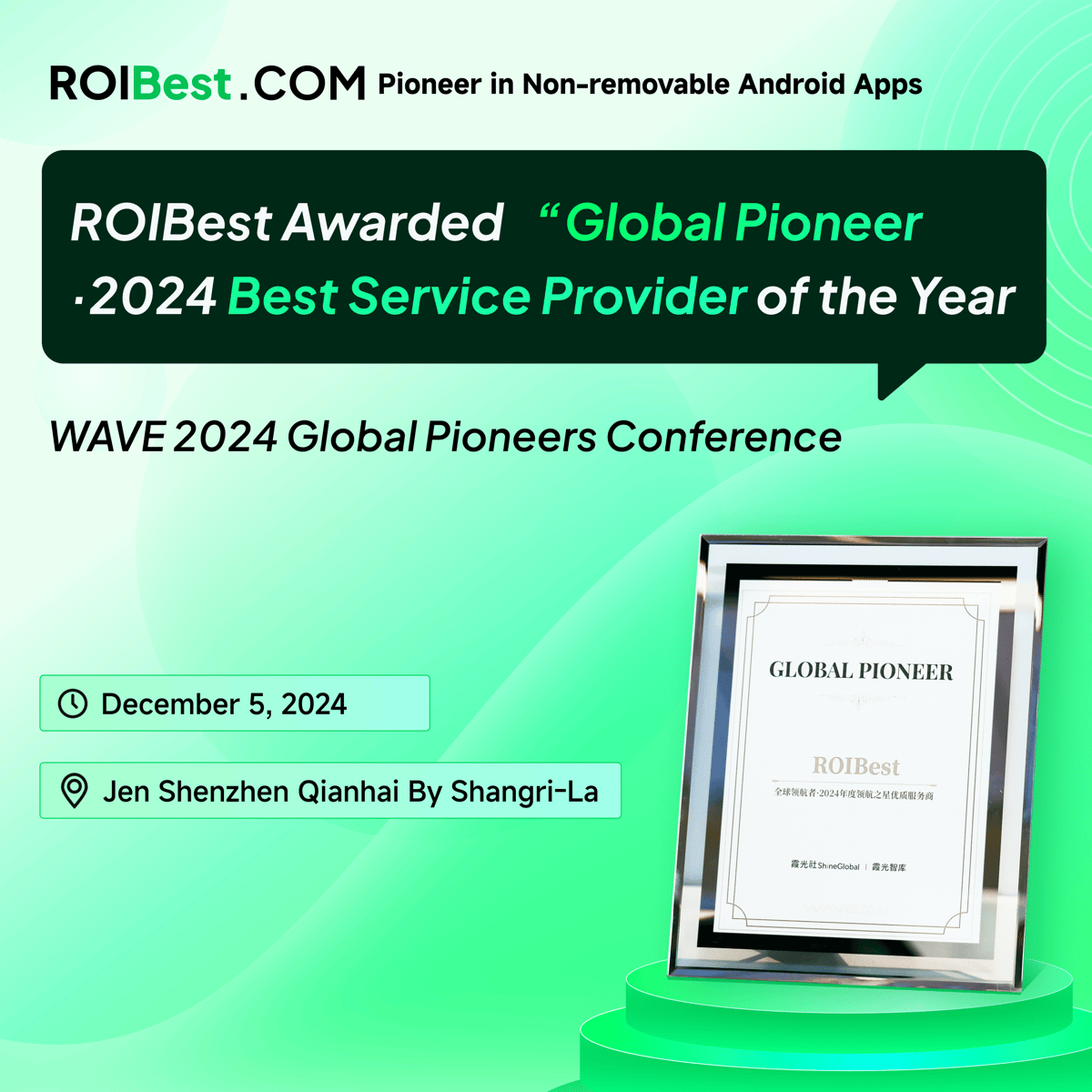 Setting a New Industry Benchmark: ROIBest Honored as 2024 Best Service Provider — inline image
