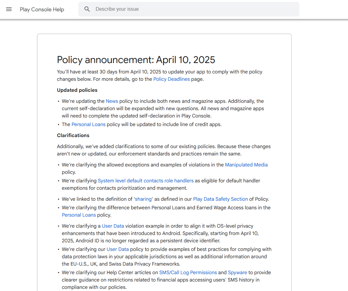 Google Play Policy Overhaul: Stricter Rules for Finance, News & Social Apps — inline image