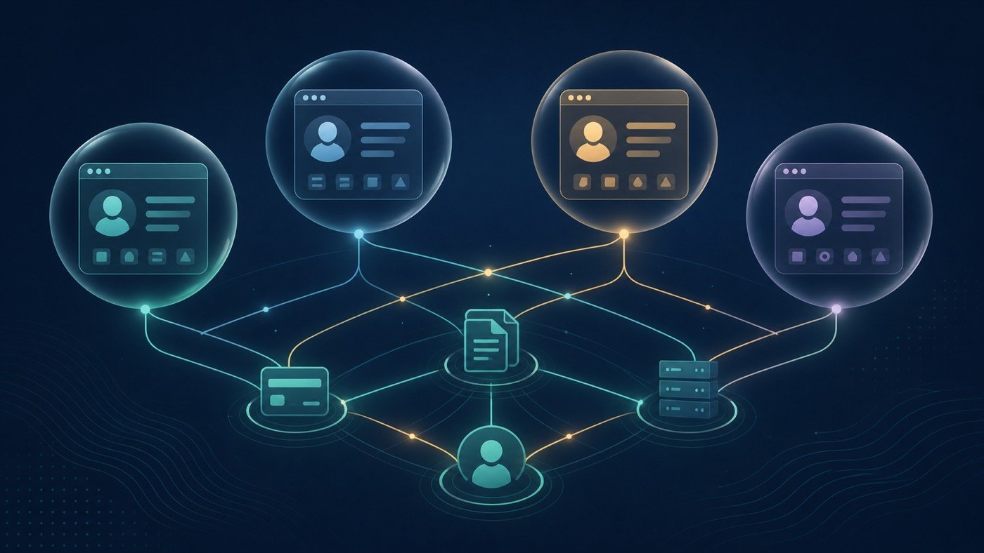 Isolated browser profiles still linked underneath by payment, document, infrastructure and admin signals