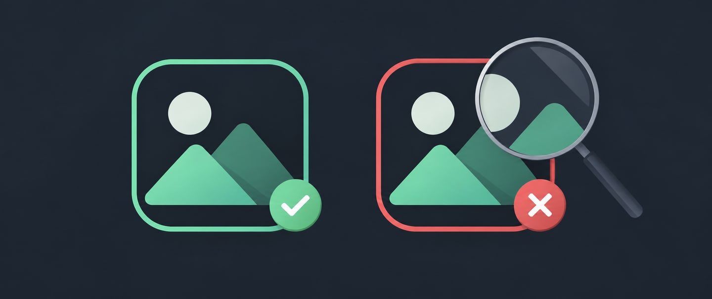 Two near-identical app icons compared side by side, illustrating Google Play impersonation policy checks