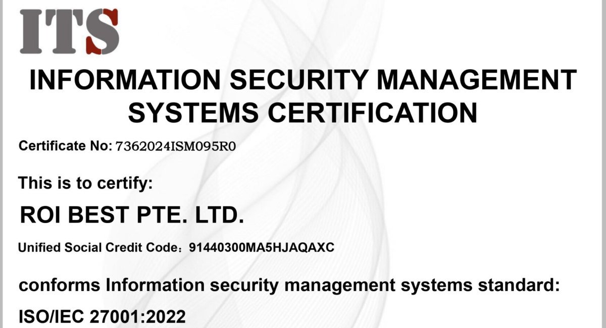 ROIBest: A Step Ahead in Information Security with ISO 27001 Certification — inline image