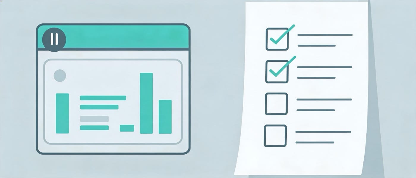 Paused ads dashboard next to an appeal checklist