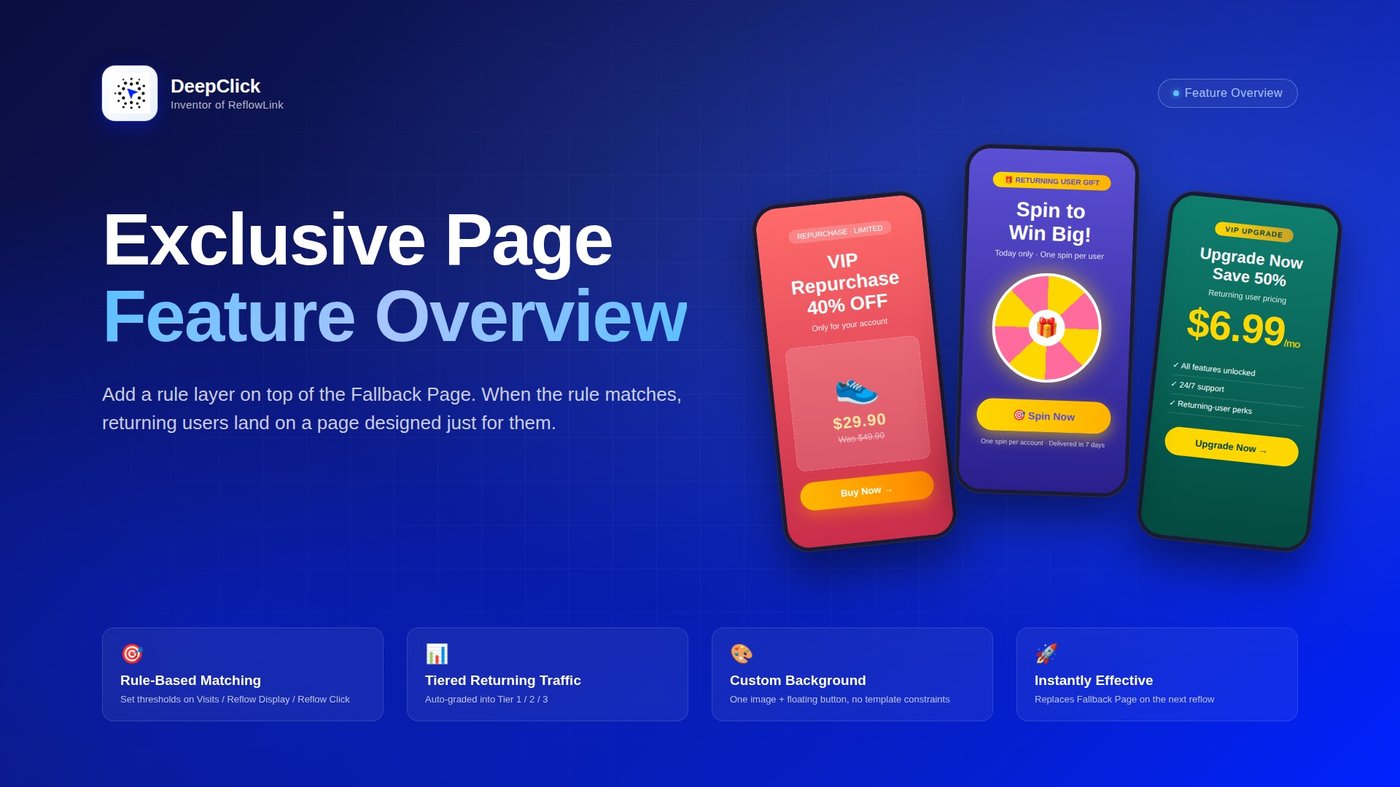 Exclusive Page: Send Returning Users Straight to a Dedicated Landing Page