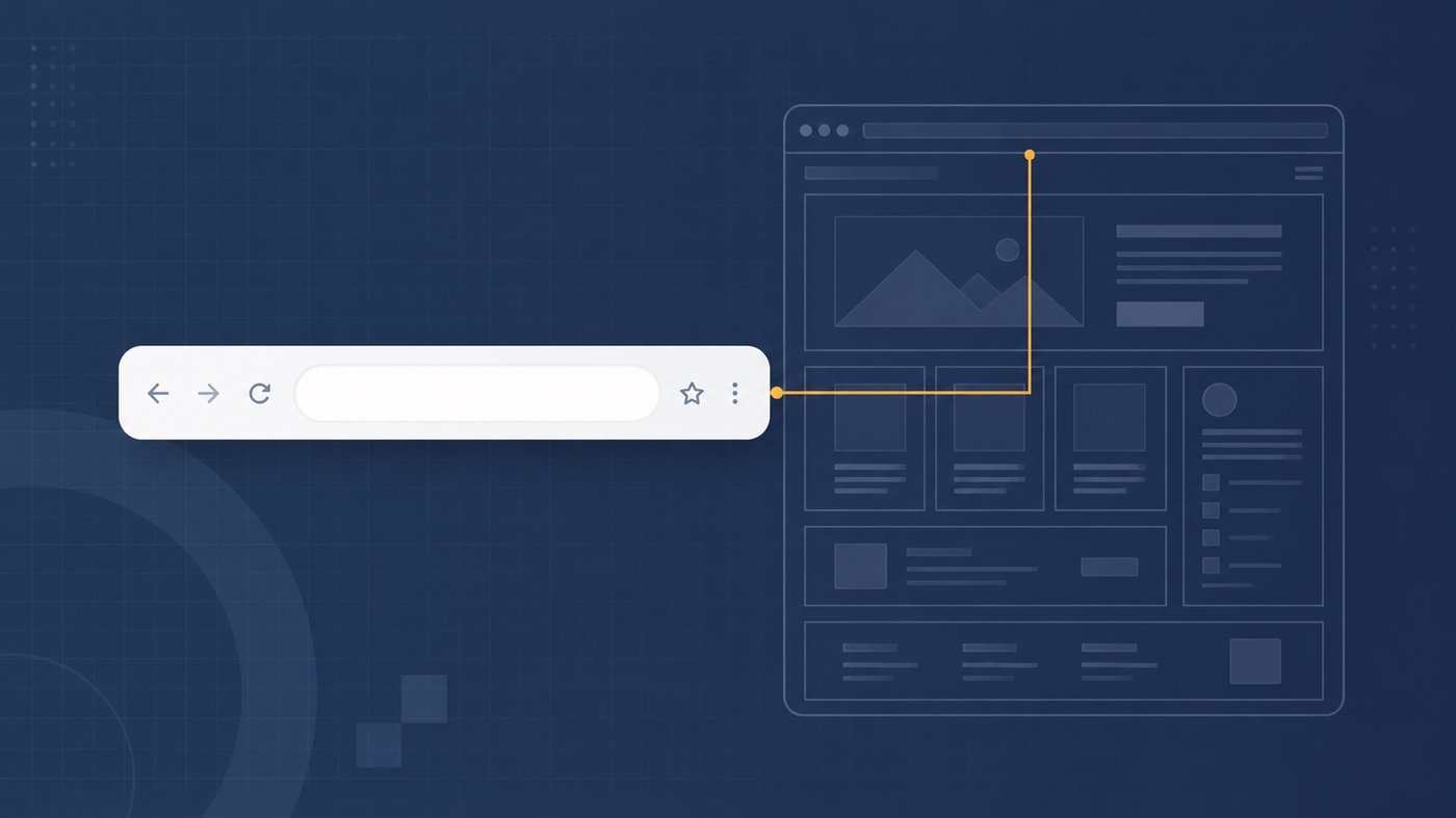 Address bar showing one domain while a framed page from a different site loads behind it