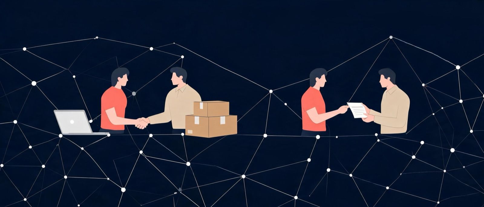Ecommerce sellers and suppliers connecting in a business network
