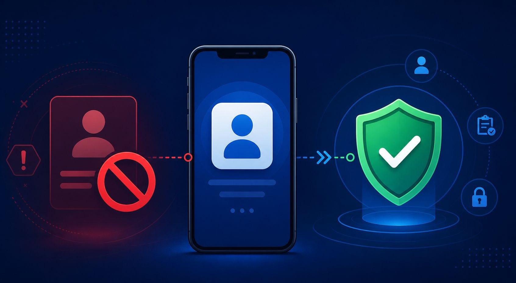 Mobile app account banned warning with a compliant recovery path shield