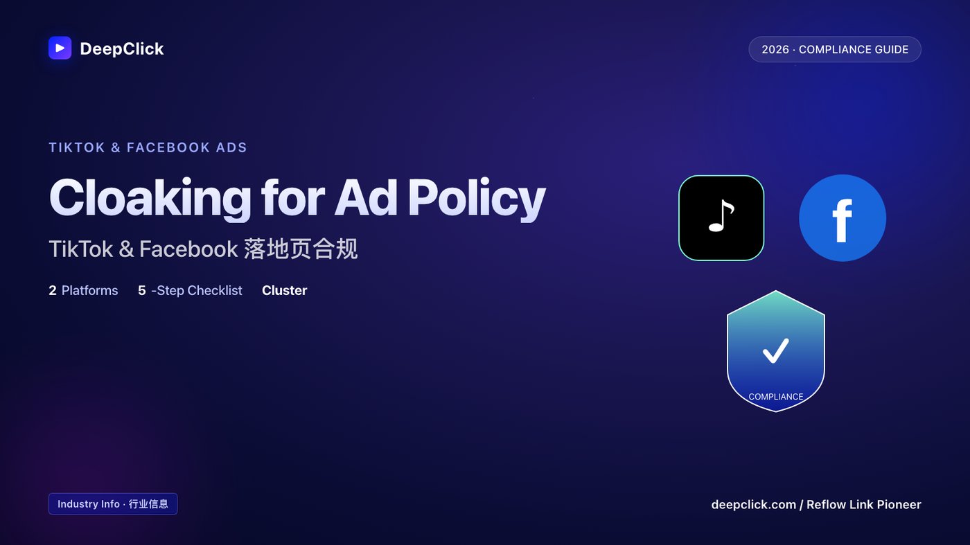 Cloaking for TikTok and Facebook ads compliance · 海外投放合规落地页