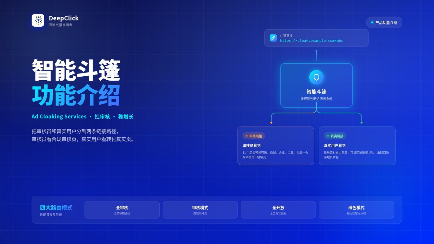 智能斗篷功能介绍（Ad Cloaking Services）：扛审核，稳增长