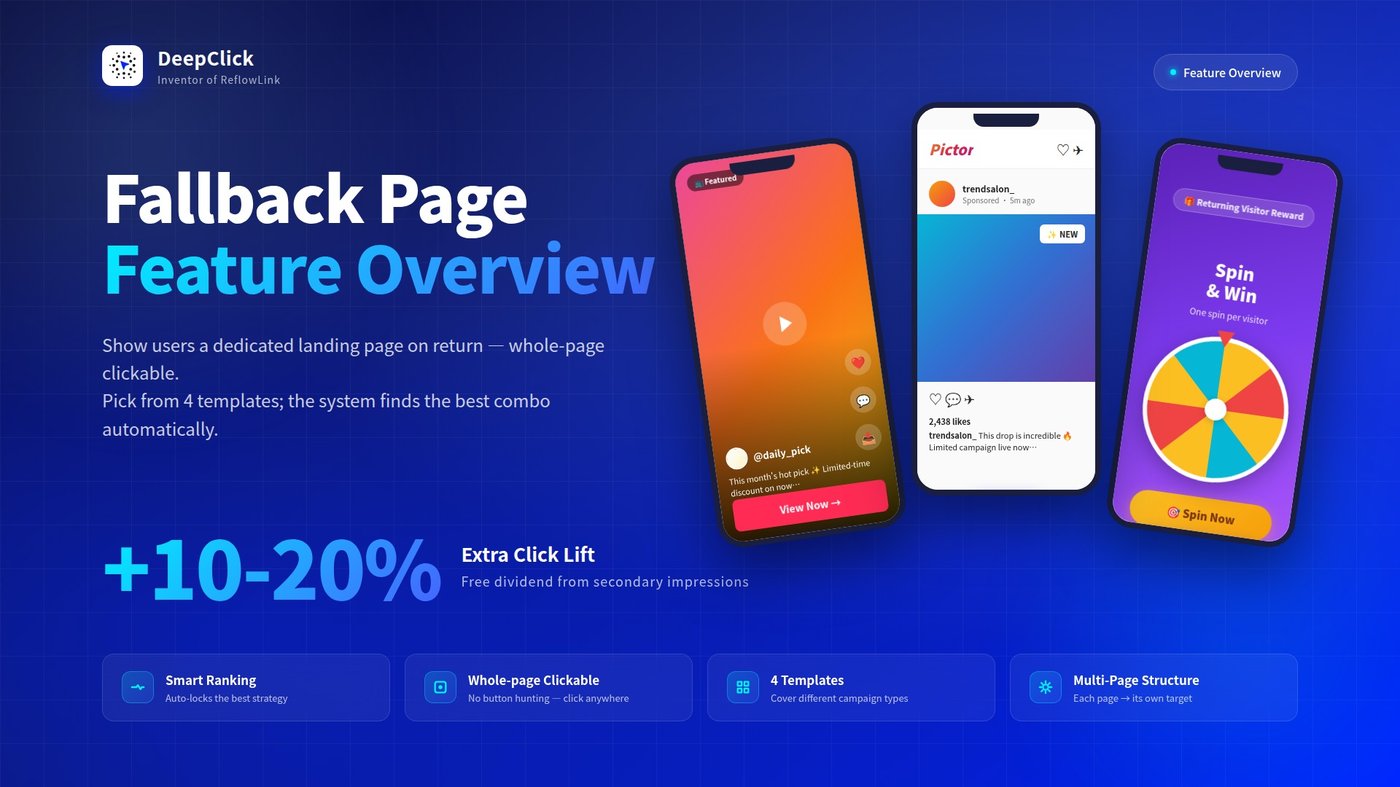 Fallback Page feature overview cover with mobile template showcase