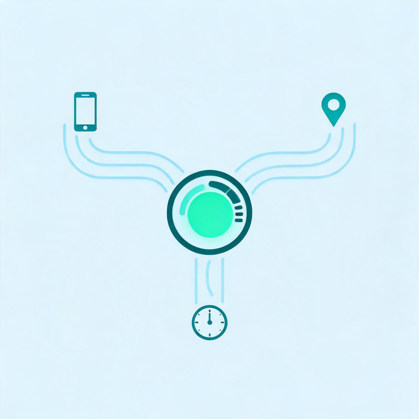 Google Ads Smart Bidding illustration: auction signals feeding an automated bid gauge