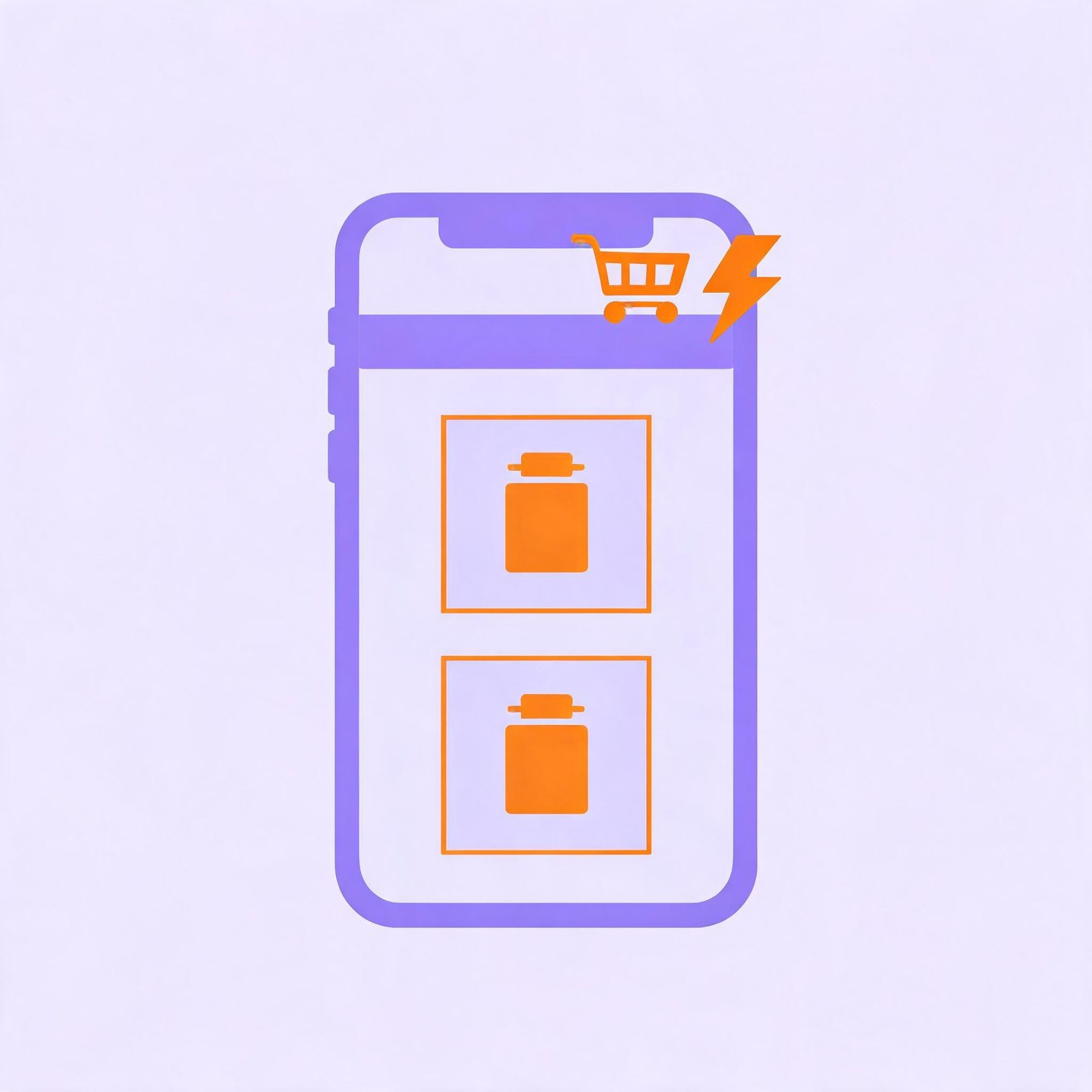 Abstract illustration of a progressive web app storefront on a phone