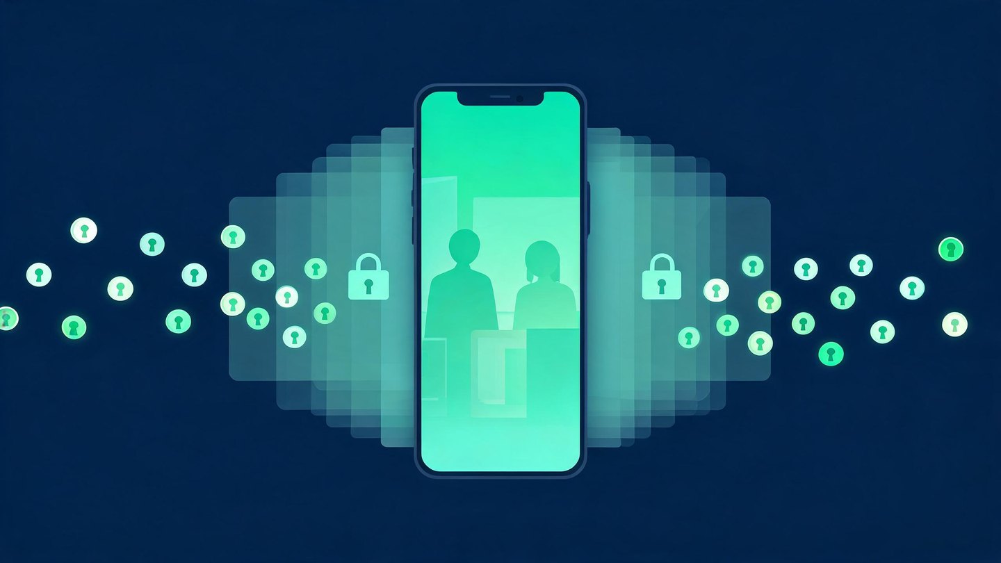 Abstract illustration of short drama episode unlocking and coin-based monetisation on a vertical video app