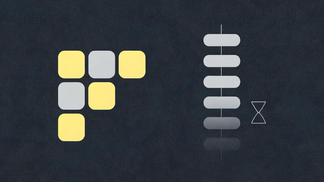 Abstract illustration of a workspace community: a grid of channel cards beside a thread of replies fading into a 90-day history limit