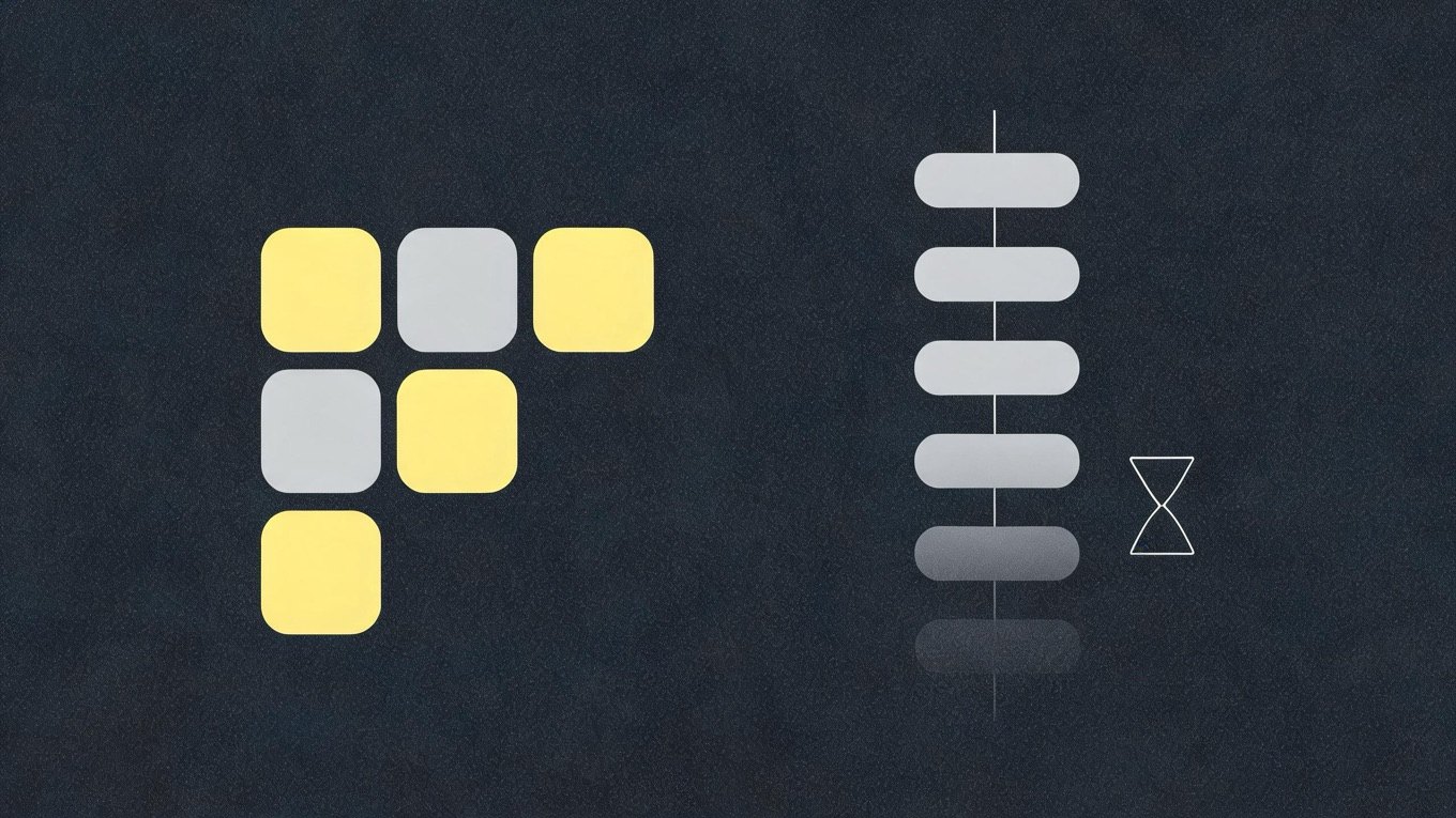 Abstract illustration of a workspace community: a grid of channel cards beside a thread of replies fading into a 90-day history limit